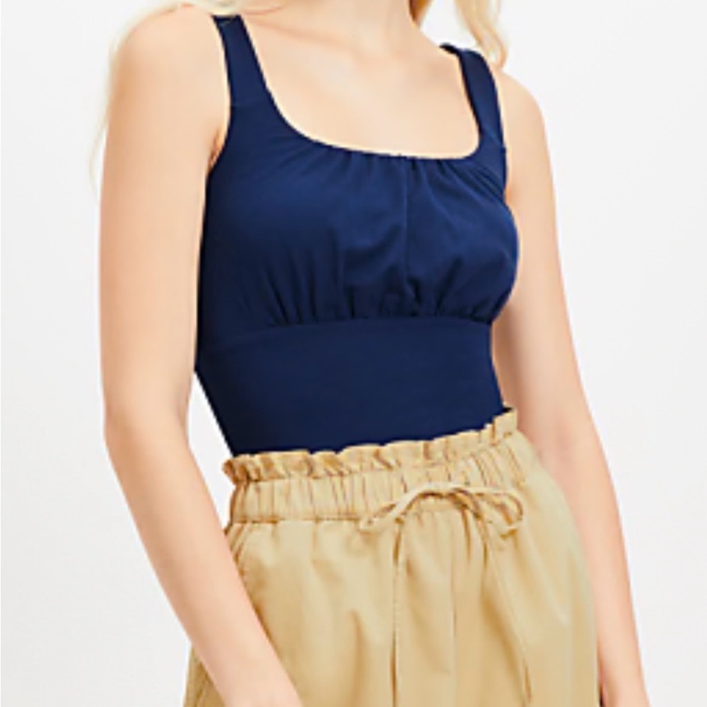 LOFT Navy Square-Neck Tank Top